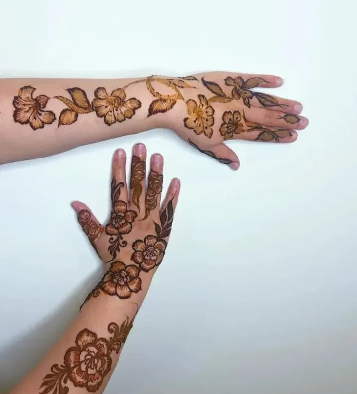 Henna design on hands